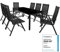 Casaria® Salon de Jardin Aluminium 8 Personnes Table 190x90cm résistant aux intempéries Pliable terrasse Ensemble de Jardin Noir Anthracite Bern