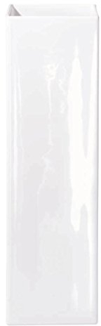 ASA Quadro Vase weiß Steingut 6x6x25cm, Weiß Glänzend, 6 x 6 x 25 cm