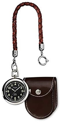 REGENT Herren-Taschenuhr Analog P-38 mit Ledertasche URP038 Analoguhr