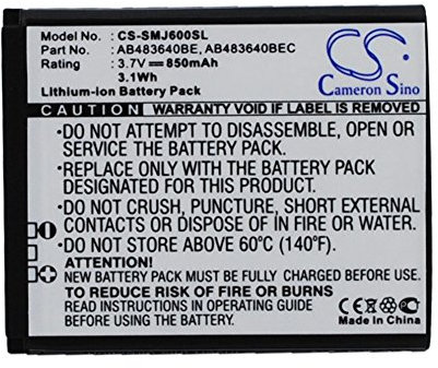 Batterie Compatible avec fit to Samsung GT-C3050, SGH-J618, AB483640BEC, SGH-M608, BST3108BC, S7350, SGH-L600