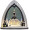weigla - LED Lichterspitze original Erzgebirge I Motiv Seiffener Kirche I LED Lichterbogen Weihnachten I Größe 52 x 53,5 x 9 cm I beleuchtete Weihnachtsdeko innen I aus Holz