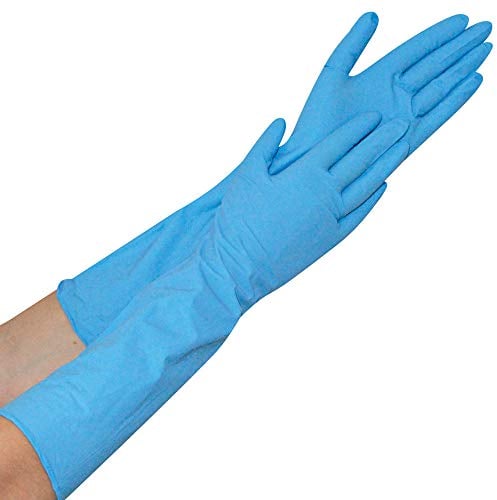 [50 Stück] Hygostar Nitrilhandschuhe EXTRA SAFE SUPERLONG puderfrei