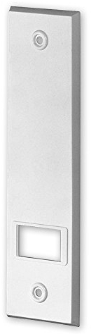 Deckplatte für Einlass-Gurtwickler 'L', Farbe: weiß, Lochabstand: 186 mm, Abmessungen: 221 x 54 x 7 mm, für Gurtbreite: 23 mm, von EVEROXX®, Farbe:weiß