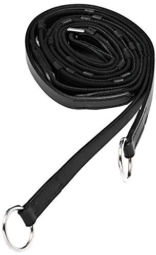 Stübben Gurtzügel schmal mit 9 Lederstegen und Ringen - schwarz - Silber - VB/WB (140cm)