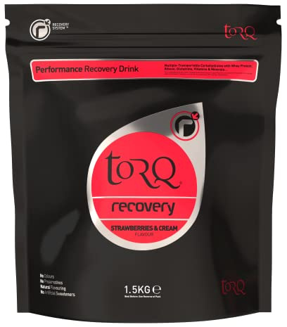 Torq Recovery Drink Strawberries & Cream - Rapid Recovery Drink Powder -Whey Protein Isolate/Glutamine/Ribose - Post Workout Protein Powder, 11.5 g of Protein, 30 Servings - 1.5kg