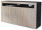 Vladon Buffet Valencia, Commode avec 3 Portes et 1 Compartiment Ouvert, Noir Mat/chêne Brut/chêne Brut (155 x 92 x 40 cm)