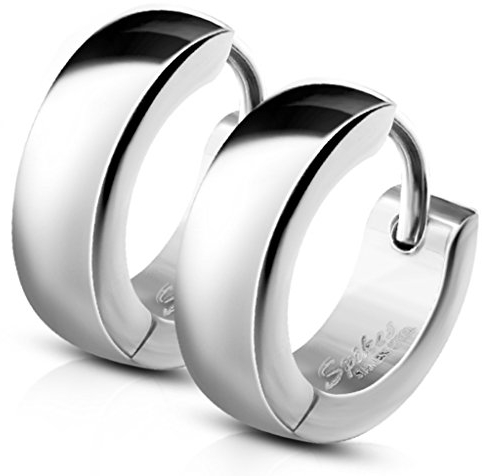 Bungsa Creolen Unisex silber klassisch 4mm aus 316L Edelstahl