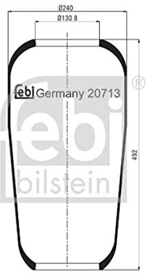 febi bilstein 20713 Luftfederbalg ohne Kolben, 1 Stück