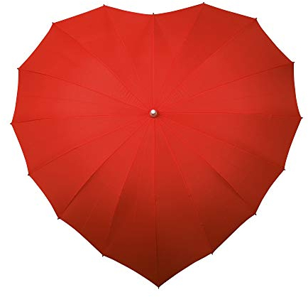 Falcone Parapluie Droit - Toile en Forme de Coeur Rouge Regenschirm, 80 cm, Rot (Rouge)