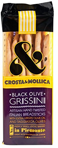 Crosta & Mollica Grissini Black Olive (140g) - Pack of 2