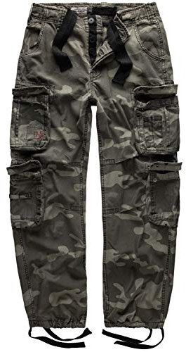 Surplus Raw Vintage Airborne Herren Cargo Hose, blackcamo, 4XL