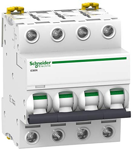 disjoncteur schneider - ic60n - 4 pôles - 40 ampères - courbe b - schneider electric a9f76440