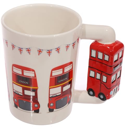 Puckator London Icons Red Routemaster Bus Ceramic Shaped Handle Tea Coffee Mug Funny Home Accessories Cute Gifts for Girlfriend Large Mugs for Men Women Hot Drinks Cups Presents Secret Santa Gift