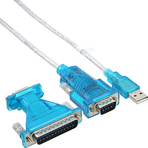 InLine USB to Serial Adaptor Cable / USB A Male to 9-Pin Serial Male / 9 - 25-Pin Adaptor / 1.8 m