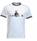 Tribal T-Shirts Herren Banksy Donut Escort Ringer Style T-Shirt, Weiß, X-Groß