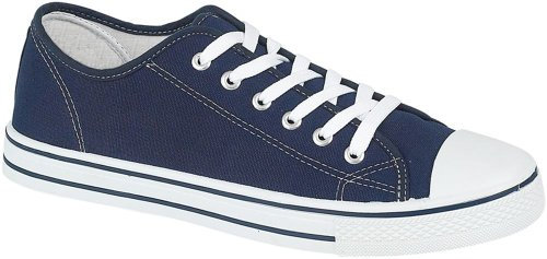 Mens Canvas Baseball Shoes in 4 Colours (8, Navy)