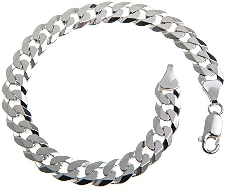 Silberketten Store Panzerkette Armband Herren Silber 7,5mm I Panzerarmband Herren Silber 925 nickelfrei I Männer Armband 1,8mm Stärke mit Karabiner