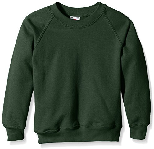 Fruit of the Loom Unisex Kids Raglan Premium Sweater, Bottle Green, 7-8 Years (Manufacturer Size:30)