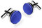 Autiga® Manschettenknöpfe Manschettenknopf Manschette Herren Cufflinks Stoff Seidenkopf Mittelblau