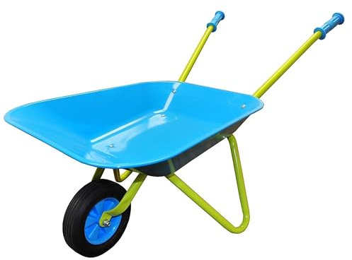 G & F Products Kids Metal Wheelbarrow – Child-Sized, Durable Metal Construction with Sturdy Wheel, Easy Assembly, Ideal for Outdoor Play, Gardening Fun, Backyard Activities & Toddler-Friendly Design