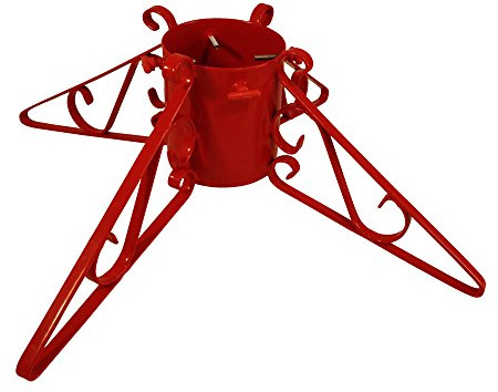 Garden Pride Christmas Tree Stand - 4 or 5 Base - Metal - Solid Steel - Plastic Coated (5 Diameter, Red)