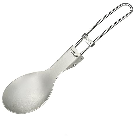 TITECOUGO Ultralight Foldable Cutlery Outdoor Camping Folding Titanium Spoon(18g)