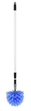 MSV Besen rund mit Teleskopstiel, Plastik, Grau/Blau, 30 x 20 x 15 cm