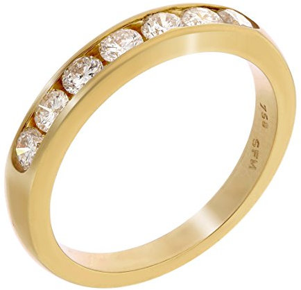 Orphelia Damen-Ring Trauring 750 Gelbgold Diamant (0.70 ct) transparent Rundschliff Gr. 54 (17.2) - RD - 3052/54
