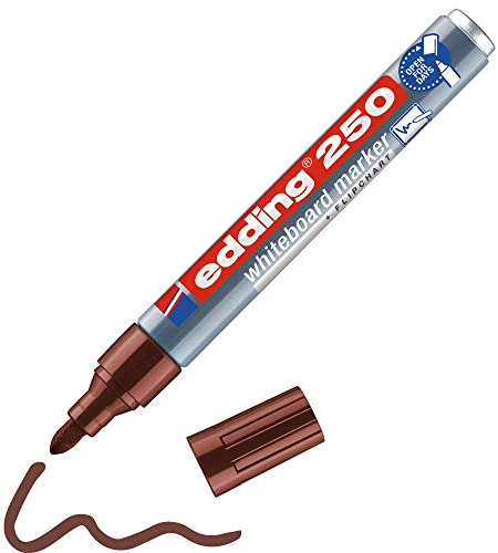edding 250 Whiteboardmarker - braun - 1 Whiteboard Stift - Rundspitze 1,5-3 mm - Boardmarker abwischbar - für Whiteboard, Flipchart, Magnettafel, Pinnwand, Memoboard - Sketchnotes