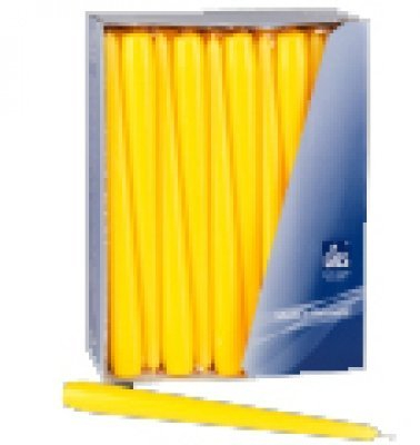 Spitzkerzen GELB mit erhöhtem Stearinanteil, 7 Std. Brenndauer, 50er-Gastropack 24,5x230mm