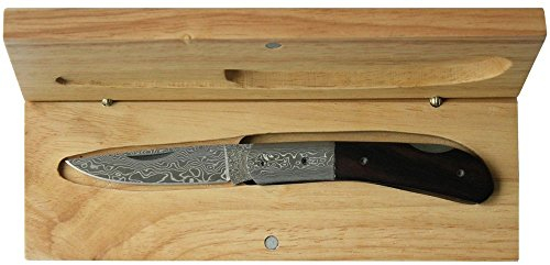 Haller Unisex – Erwachsene Damast-Taschenmesser Ebenholzgriff, braun, one Size