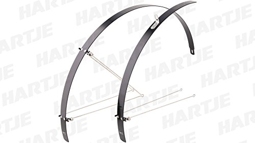 CONTEC Unisex – Erwachsene Schutzblechgarnitur 'Flat Fender' Aluminium, Sb-verpackt Extrem Stabil, Gradlinig Und Flach, Inkl. Streben, 28', 32mm Breit, Schwarz Sporting_Goods, Einheitsgröße