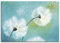 ARTLAND Wanddeko Leinwand Bilder Wandbild 100x70 cm Pusteblume Blumen Landhaus Shabby Chic Malerei Botanik Türkis T4RF