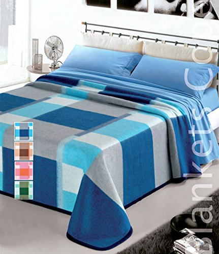 Casatessile New York Doppelte Wolle Decke 210 x 250 cm. Bettdecke 400 g/m2. - BEIGE