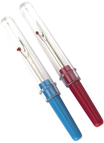 Faden & Nadel Nahttrenner Set: 2 Nahttrenner, 8,5 cm lang, mit Schutzkappe, in Rot und Blau