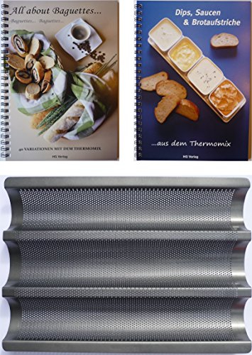 HG Verlag XL-Set Baguetteblech + 2 Bücher: All About Baguettes+Dips, Saucen & Brotaufstriche aus- mit dem Thermomix TM6 TM5 TM31 …
