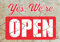 HB-Druck Yes we Are Open Deko Schild A3 (297x420mm)
