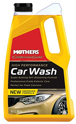 Mothers California Gold High Performance Car Wash, 64 oz. — pH Balanced, Eco-Friendly, Super-Sudsy, Foam Cannon, Safely Cleans Without Stripping Wax, Sealant or Coating, Removes Dirt & Grime (05664)