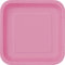 Unique Party- Piatti Quadrati di Carta, Rosa Shocking, 22.2 cm, 31437