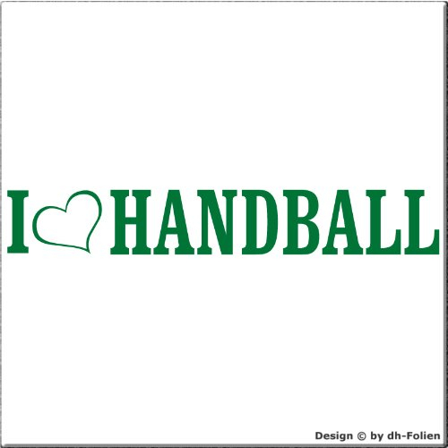 cartattoo4you® AL-00682 | I Love (als Herz) Handball | Autoaufkleber Aufkleber Farbe grün, in 24 Farben erhältlich, glänzend 20 x 3 cm Waschstrassenfest, Motiv Copyright by dh-Folien