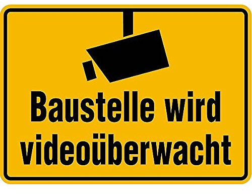 LEMAX® Hinweisschild, Baustelle wird videoüberwacht 250 x 350 mm Alu geprägt 350x250mm