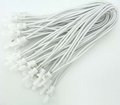 100 Stück Spannfix Planenspanner 25 cm, Ø 4 mm Weiss - Spanngummi mit Haken (100 Stück, Weiss)