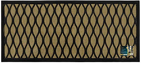 JVL Vienna Rubber Backed Scraper Doormat, 45x100cm, Droplet