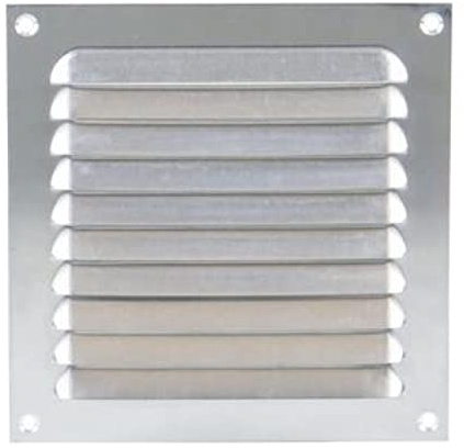 Grille à persienne 436 RENSON 200 x 200 mm - anodisé argent - 42002001