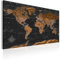 murando französische Weltkarte Pinnwand & Vlies Leinwand Bild 90x60 cm XXL Bilder mit Kork Rückwand Set mit 50 Markierfähnchen-Pinnnadeln Korktafel Kunstdruck Wandbilder Lernkarte