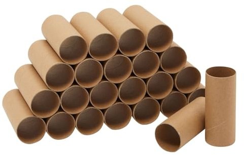 24-Pack Brown Cardboard Tubes for Crafts, Empty Toilet Paper Rolls for DIY Art Projects, Classroom Crafts, Holiday Decorations, Home Decor, Organization (4 x 9.9 x 4 cm)