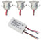 VBLED® LED Aluminium Mini Einbaustrahler IP44 wassergeschützt - 1W 350mA 80lm warmweiß (3000 K) (3er-Set IP65 WW)