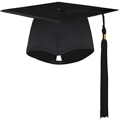BROADREAM Bachelor Hut Doktorhut Graduation Huts Cap Absolventenkappe Studentenhut Bachelor Abschluss Hut für Abschlussfeiern vom Studium, Universität, Hochschule, Abitur - Absolventenhut in Schwarz