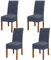 Leeyunbee 4 Stück Esszimmer Stuhlhussen, Abnehmbare Waschbar Elastische Moderne Beschützer Stuhlbezug, Dehnbare Stuhlhussen Für Hochzeit Partys Bankett Haus Esszimmer, Hotel, Restaurant (Blau Grau)