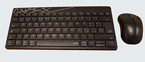 Rapoo 8000M, set desktop wireless, tastiera + mouse, layout italiano, nero